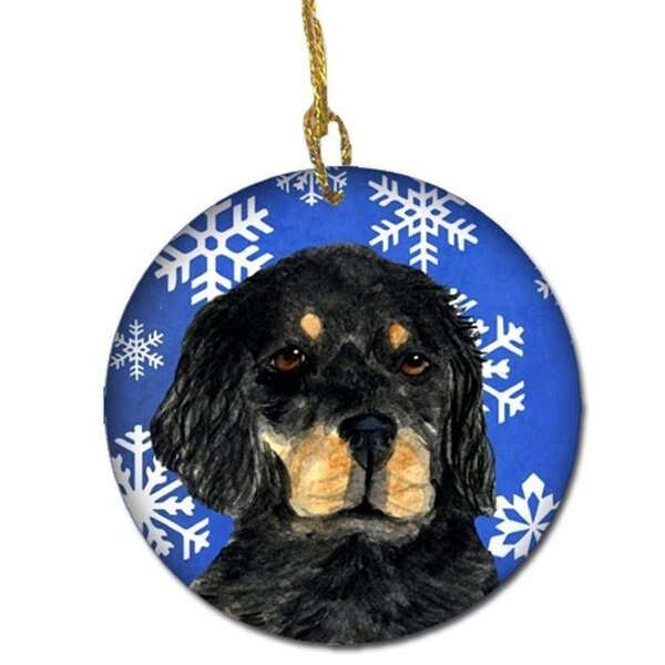 Carolines Treasures SS4653-CO1 Gordon Setter Winter Snowflakes Holiday Christmas Ceramic Ornament, Carolines Treasures, Mfr#: SS4653-CO1
